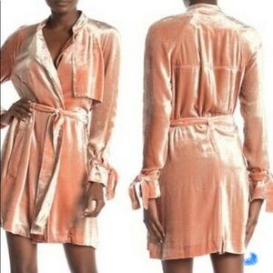 A.L.C. Pink velvet Military style dress, Size 12